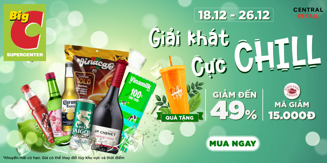 GIẢI KHÁT CỰC CHILL - PHIÊU CÙNG ƯU ĐÃI GIẢM ĐẾN 49%