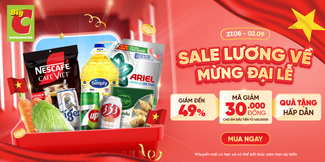 SALE LƯƠNG VỀ - MỪNG ĐẠI LỄ