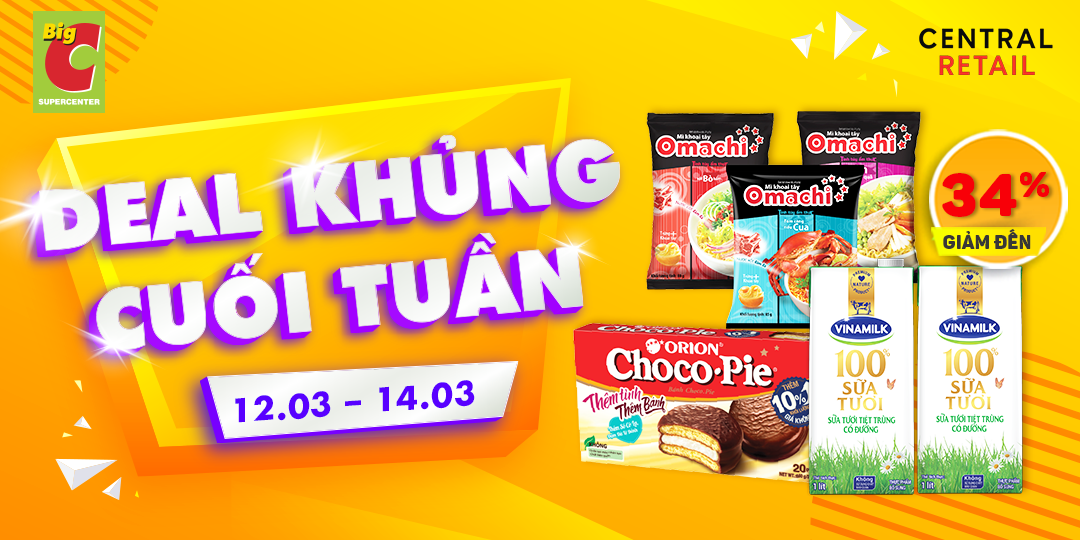 DEAL KHỦNG CUỐI TUẦN TRÊN ZALO CỦA Big C - ƯU ĐÃI LÊN ĐẾN 34%: MUA SẮM THẢ GA, KHÔNG LO VỀ GIÁ