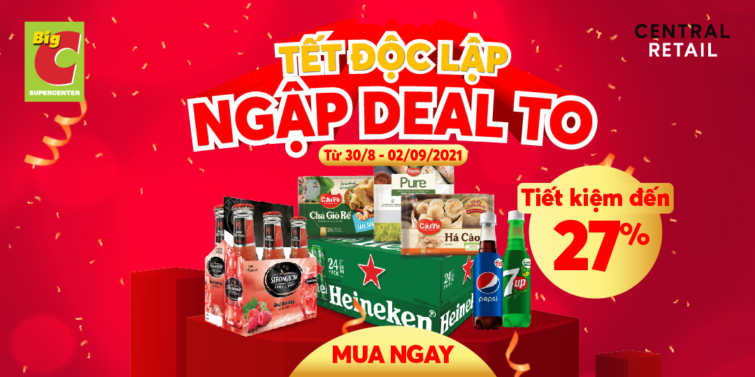 TẾT ĐỘC LẬP, NGẬP DEAL HOT LÊN ĐẾN 27% CHO BẠN MUA SẮM THẢ GA