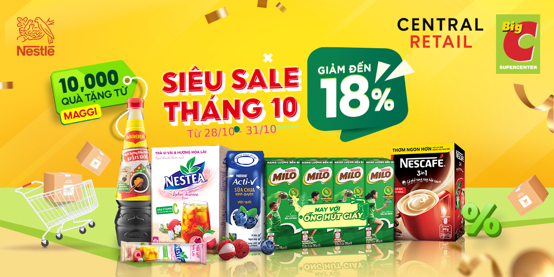 ĐẾN BIG C MUA NESTLÉ - GIÁ GIẢM MÊ LY TẬN 18%, NHẬN QUÀ HẾT Ý