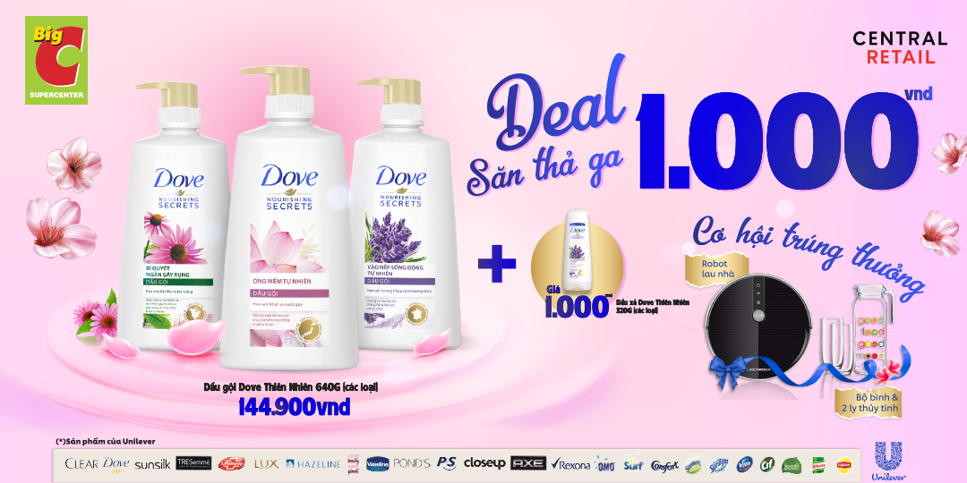 ĐẶT HÀNG UNILEVER QUA ZALO BIG C - SĂN NGAY DEAL 1K