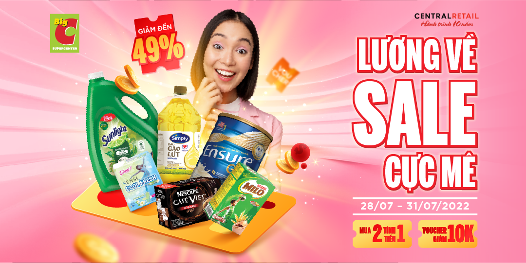 Săn sale 49%+++ đón lương về, nhận thêm ưu đãi MUA 2 TÍNH TIỀN 1 & quà tặng tại Big C