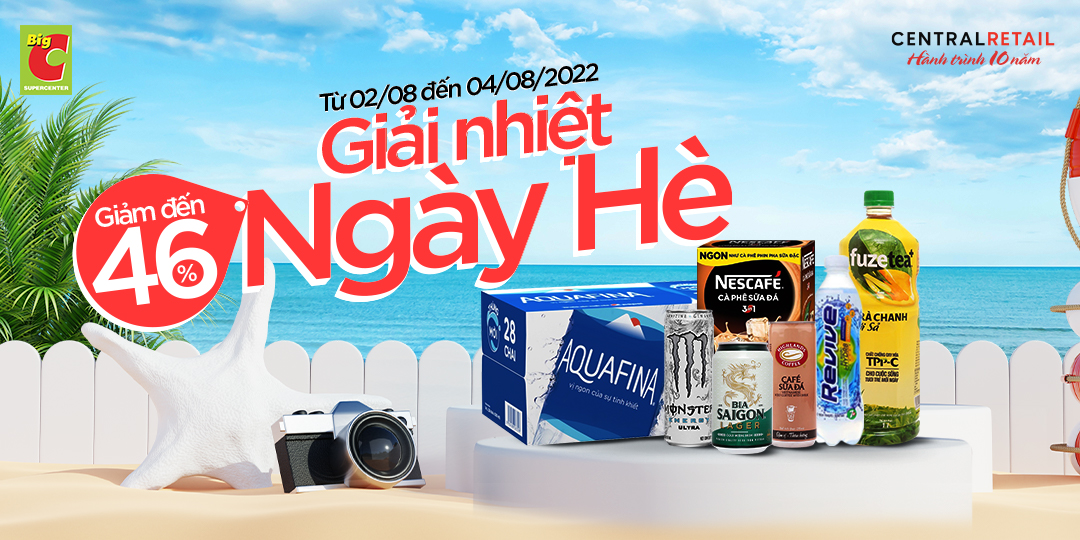 ĐẠI TIỆC CUỐI HÈ, GIẢI KHÁT SALE KHỦNG ĐẾN 46%