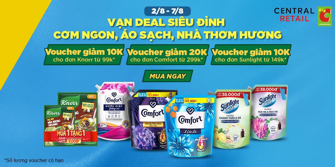 TẬN HƯỞNG MƯA VOUCHER UNILEVER ĐỘC QUYỀN TRÊN APP & ZALO BIG C