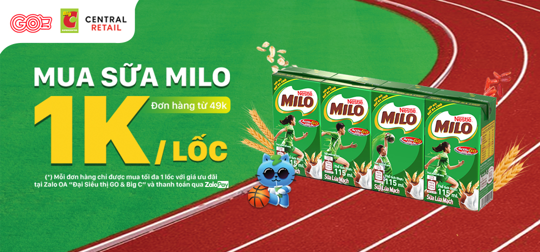 NẠP NĂNG LƯỢNG TỪ SỮA MILO CHỈ 1K/LỐC