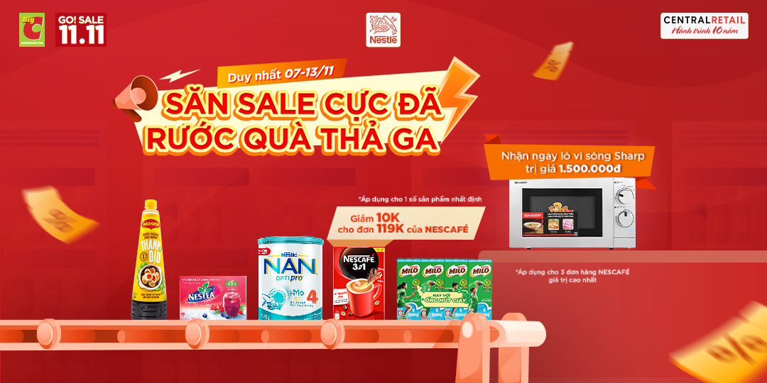 NESTLÉ SALE RẦM RỘ - MỞ KHO VOUCHER KHỦNG 10K & TẶNG LÒ VI SÓNG CHO ĐƠN HÀNG CAO NHẤT