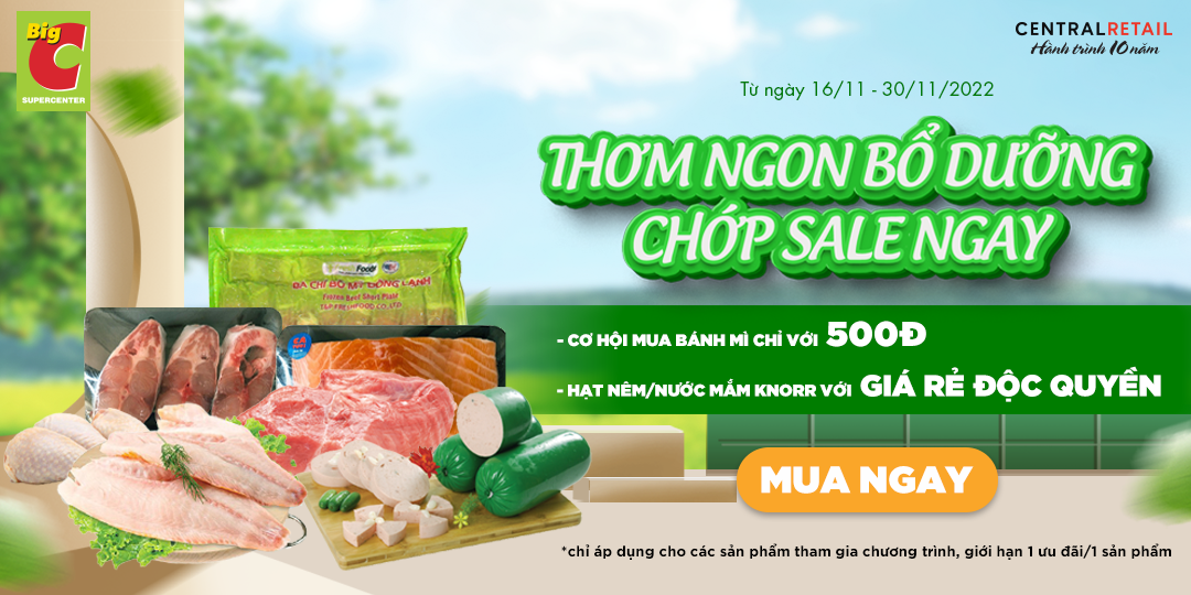 CƠ HỘI MUA BÁNH MÌ 500Đ, KNORR GIÁ RẺ ĐỘC QUYỀN TẠI APP GO! & BIG C