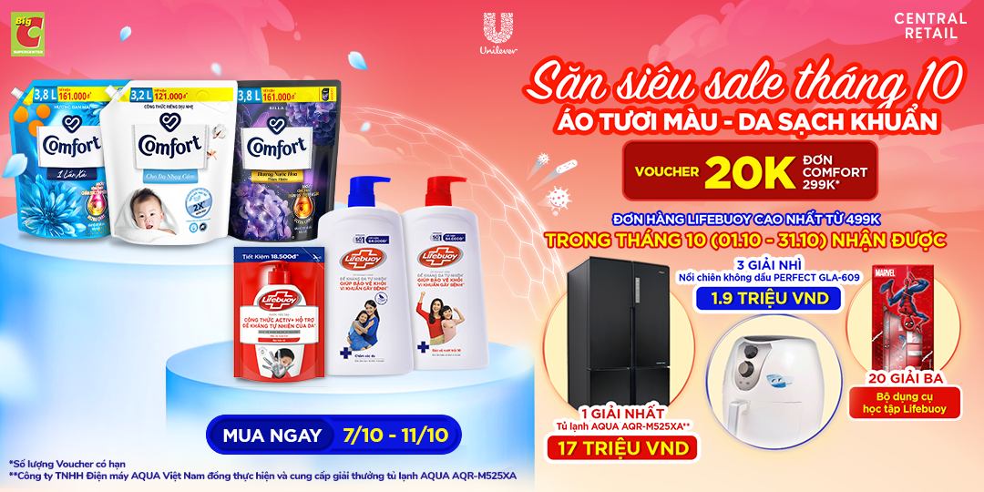 TRIỆU DEAL VỀ TAY, CÙNG UNILEVER SĂN SALE THÁNG 10 - SALE ĐẬM ĐẾN 37% 