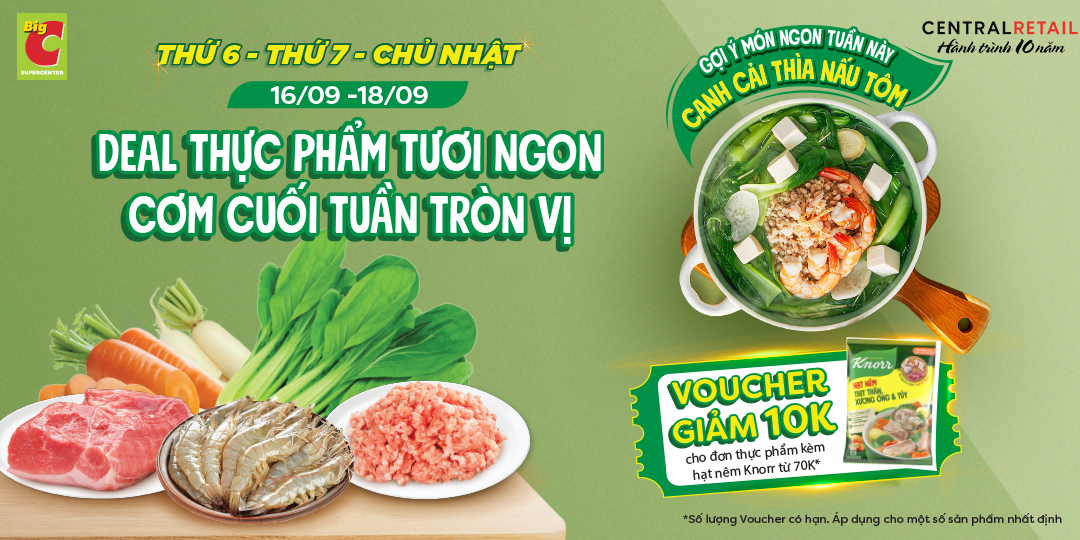 DEAL THỰC PHẨM TƯƠI NGON - CƠM CUỐI TUẦN TRÒN VỊ 