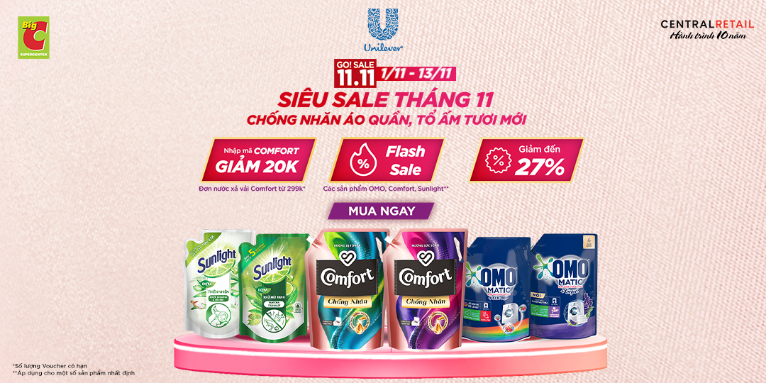 THÁNG 11 VỪA ĐẾN, UNILEVER TUNG FLASHSALE TỚI BẾN, VOUCHER KHỦNG CHẬM TAY LÀ HẾT!