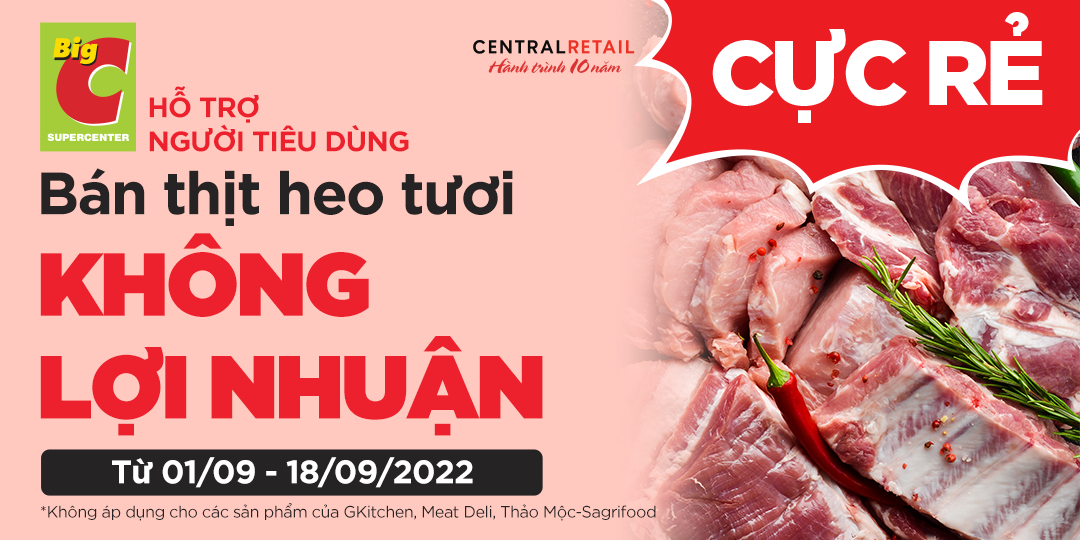 QUÁ HOT! THỊT HEO TƯƠI GIÁ KHÔNG LỢI NHUẬN HỖ TRỢ NGƯỜI TIÊU DÙNG DUY NHẤT ĐẾN 18/9 