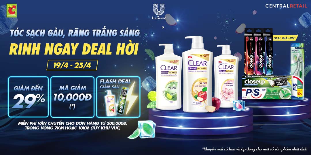 [ÁP DỤNG KHI MUA ONLINE TẠI APP GO! & BIG C VÀ ZALO OA] UNILEVER TRỞ LẠI ĐƯỜNG SALE VỚI NHIỀU ƯU ĐÃI CHẤN ĐỘNG