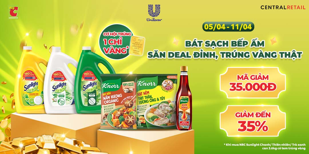 [ÁP DỤNG KHI MUA ONLINE TẠI APP GO! & BIG C VÀ ZALO OA] SÔI ĐỘNG THÁNG HÈ - KHUẤY ĐỘNG CÙNG ƯU ĐÃI UNILEVER ĐẾN 35%