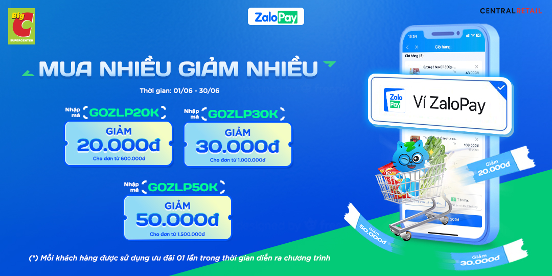 ĐẶT HÀNG GO! & BIG C NGAY TRÊN ZALO - THANH TOÁN ZALOPAY GIẢM ĐẾN 50.000Đ