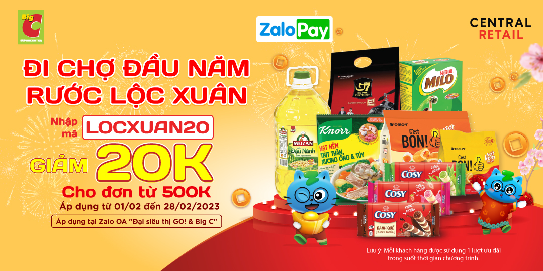 KHAI XUÂN ĐẮC LỘC - MUA SẮM TẠI ZALO OA SIÊU THỊ GO! & BIG C