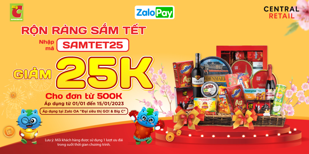 [ÁP DỤNG MUA ONLINE TẠI ZALO OA ĐẠI SIÊU THỊ GO! & BIG C] ĐÃ TIỆN LỢI LẠI CÒN NHẬN VOUCHER HỜI ĐẾN 25K - NGỒI NHÀ SẮM TẾT THẢ GA