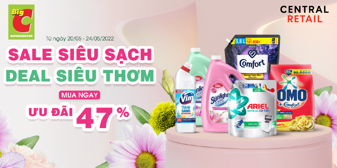 SALE SIÊU SẠCH, DEAL SIÊU THƠM - GIẶT TẨY GIẢM BÙNG NỔ ĐẾN 20%