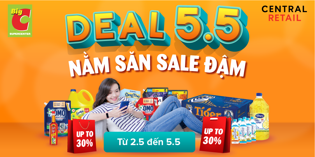 CHÀO DEAL 5.5 - NẰM NHÀ SĂN SALE CỰC ĐÃ TẠI Big C TRÊN ZALO