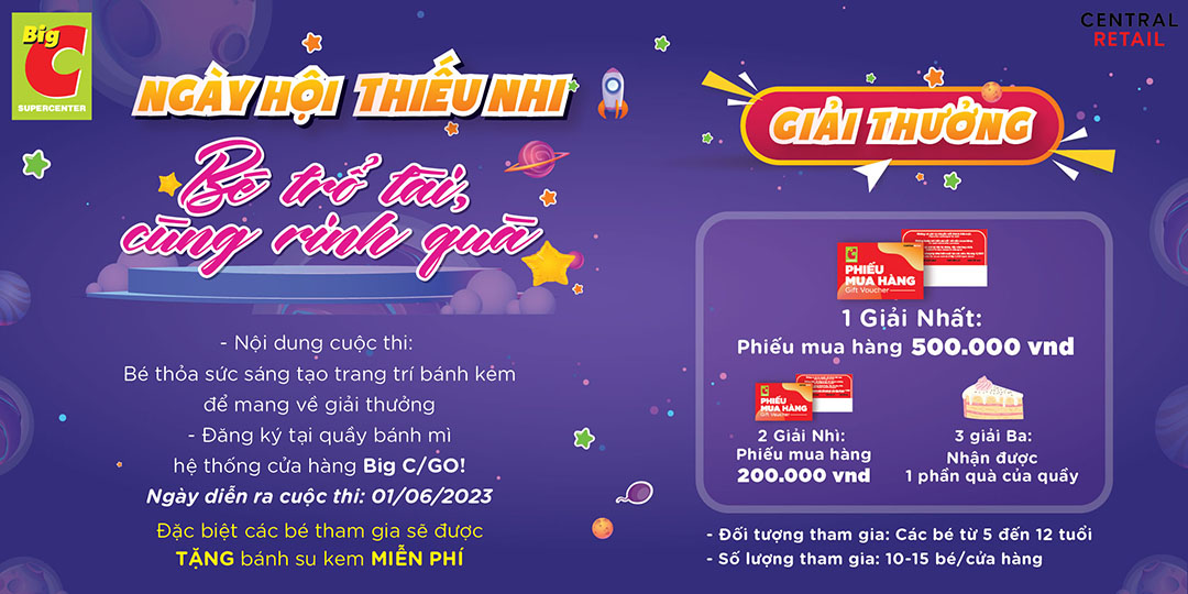 1/6 CÙNG BÉ ĐẾN BIG C TRẨY HỘI NHẬN QUÀ