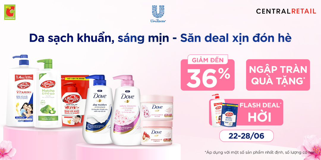 CHĂM SÓC TOÀN DIỆN - TIẾT KIỆM ĐẾN 36% CÙNG LIFEBUOY & DOVE