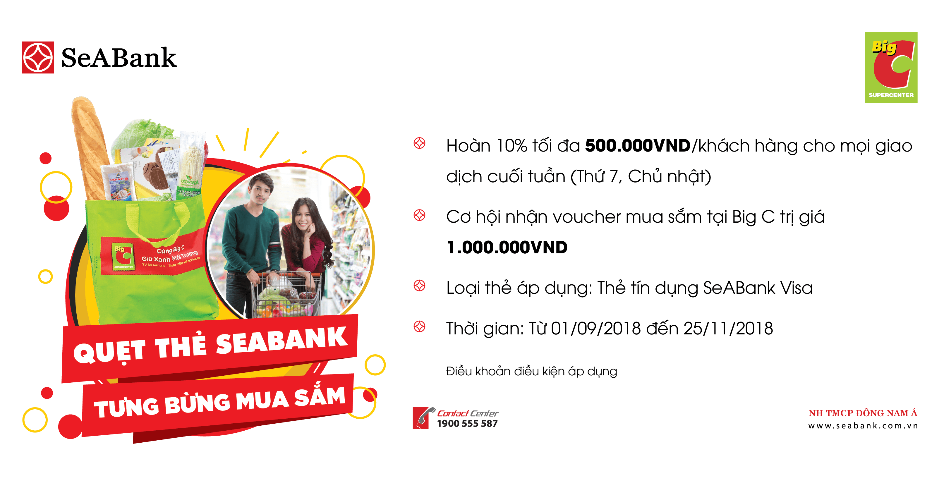 Có thẻ SeABank, có ngay 10% hoàn tiền và cơ hội bốc thăm may mắn