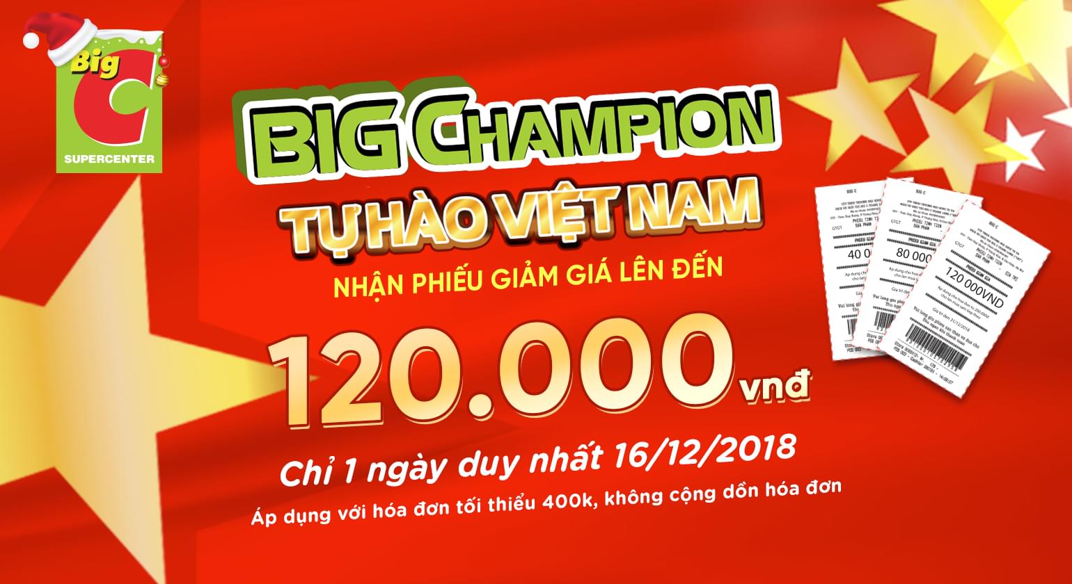 Big C tặng “nóng” phiếu mua hàng mừng chiến thắng AFF Cup 