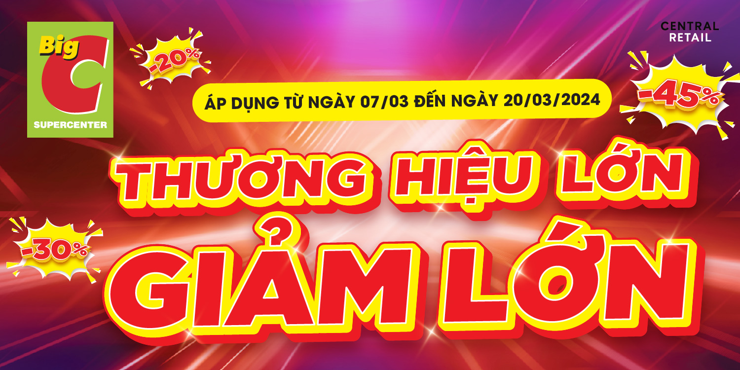 THƯƠNG HIỆU LỚN GIẢM LỚN - ƯU ĐÃI SIÊU TIẾT KIỆM!