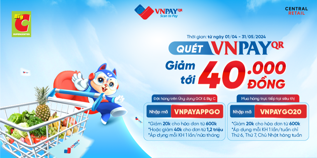 GIẢM GIÁ THẢ GA, THA HỒ MUA SẮM Ở BẤT CỨ ĐÂU CÙNG VNPAY