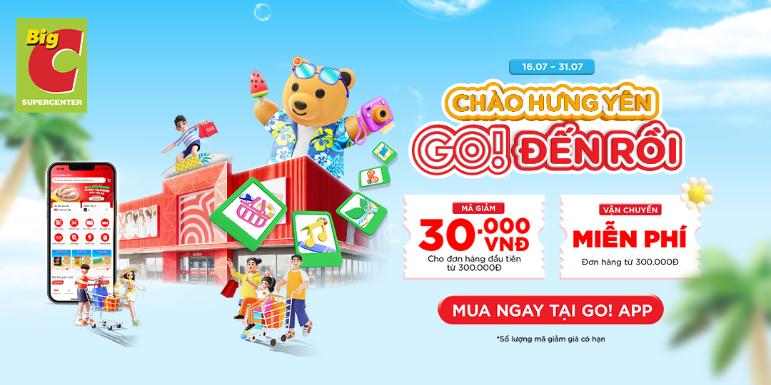MỪNG KHAI TRƯƠNG GO! HƯNG YÊN - GO! APP TẶNG BẠN MÃ GIẢM 30.000Đ