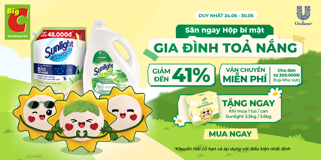 NHÀ SẠCH VÍ ÊM - SUNLIGHT ƯU ĐÃI CỰC MỀM TRÊN GO! APP