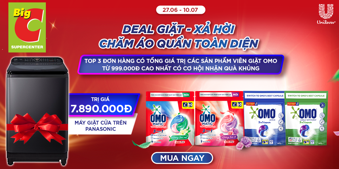 ĐƠN HÀNG ĐẠT TOP, RINH NGAY QUÀ XỊN - MÁY GIẶT PANASONIC TRỊ GIÁ HƠN 7 TRIỆU ĐỒNG! 