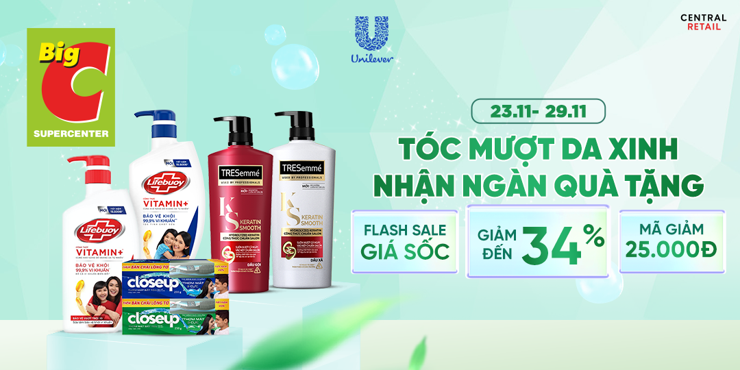 DA SẠCH, TÓC MƯỢT, RĂNG SÁNG RẠNG NGỜI CÙNG DEAL HỜI NHÀ UNILEVER