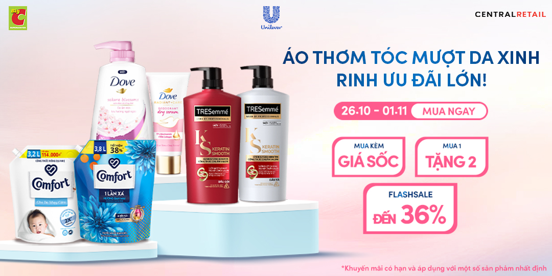 CHĂM DA GIỮ DÁNG, QUẦN ÁO THƠM THO, ĐÓN TRIỆU DEAL HỜI TỪ UNILEVER