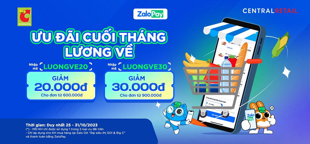 CUỐI THÁNG LƯƠNG VỀ, THANH TOÁN BẰNG ZALOPAY HƯỞNG ƯU ĐÃI LỚN