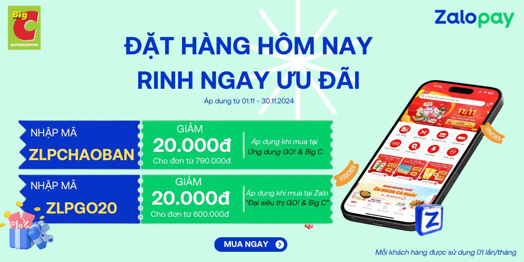 ZALOPAY QUAY TRỞ LẠI: TUNG DEAL GIẢM MẠNH - CHỐT ĐƠN ĐÃ TAY ​